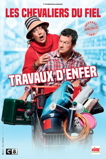 Affiche Les Chevaliers du fiel spectacle humour travaux d'enfer le spot mâcon